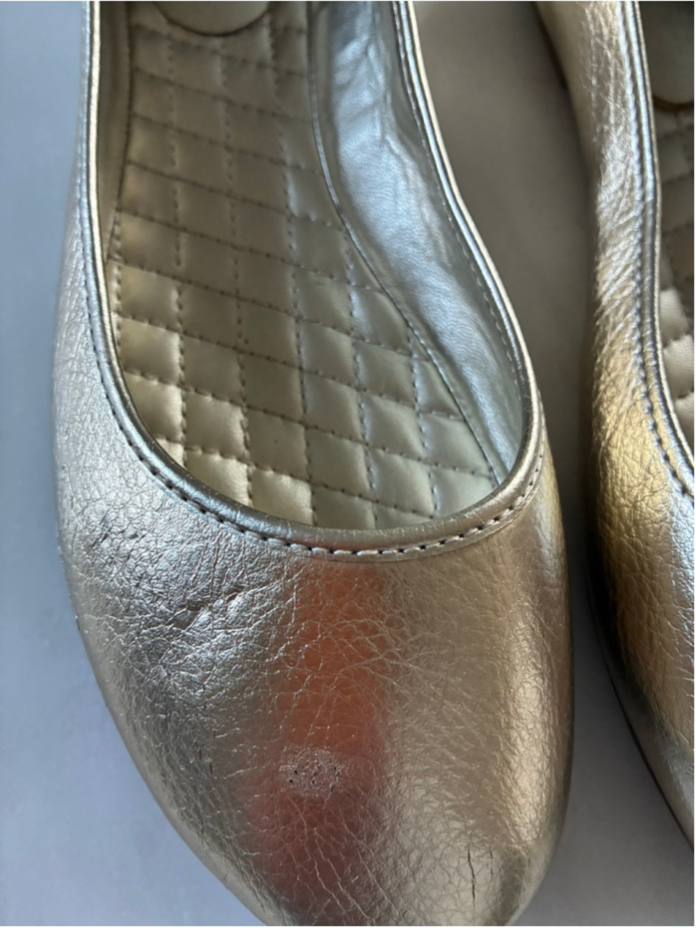 MIA Gold Quilted Ballet Flats women Size 10 - Picture 4 of 5